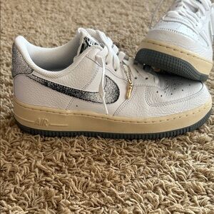 Nike Air Force 1 White with Black and Cream Accents
